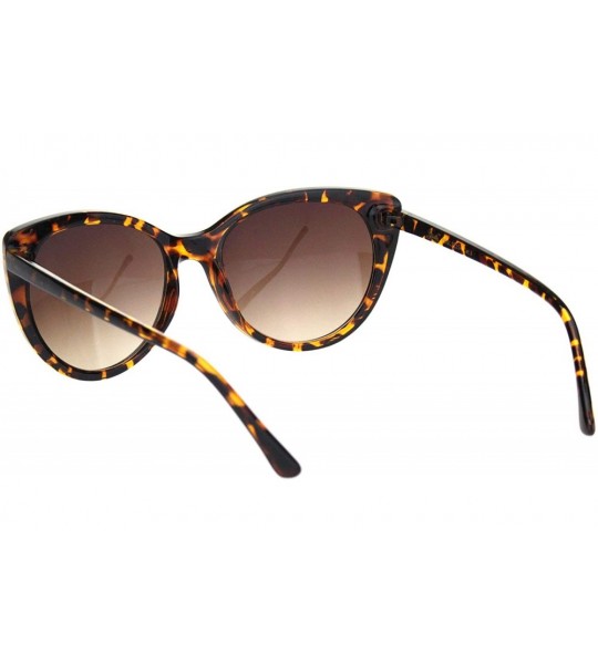 Cat Eye Womens Classy Elegant Plastic Designer Fashion Cat Eye Sunglasses - Tortoise Brown - CP18OGDUL7A $20.15