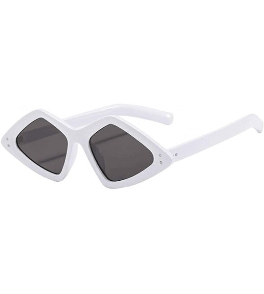 Wrap Irregular Sunglasses Unisex Lightweight Eyeglasses Fashion Sunglasses - Mirrored Polarized Lens - White - CR18TM57Y3M $1...