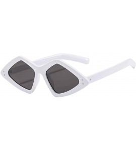 Wrap Irregular Sunglasses Unisex Lightweight Eyeglasses Fashion Sunglasses - Mirrored Polarized Lens - White - CR18TM57Y3M $1...