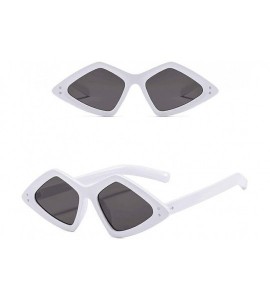 Wrap Irregular Sunglasses Unisex Lightweight Eyeglasses Fashion Sunglasses - Mirrored Polarized Lens - White - CR18TM57Y3M $1...