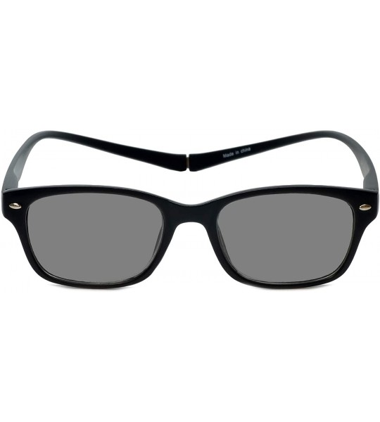 Rectangular Greenwich Polarized Magnetic Sunglasses - Matte Black - CI18HYU0ZQE $50.87