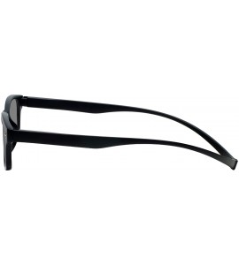 Rectangular Greenwich Polarized Magnetic Sunglasses - Matte Black - CI18HYU0ZQE $50.87