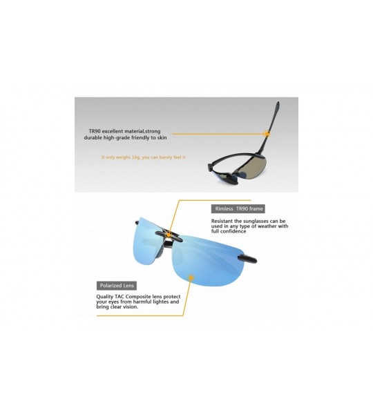 Square Rimless Polarized Sport Mirrored Sunglasses Men Women Brand Design UV400 Driving Fishing Cycling Running - CK18A937745...