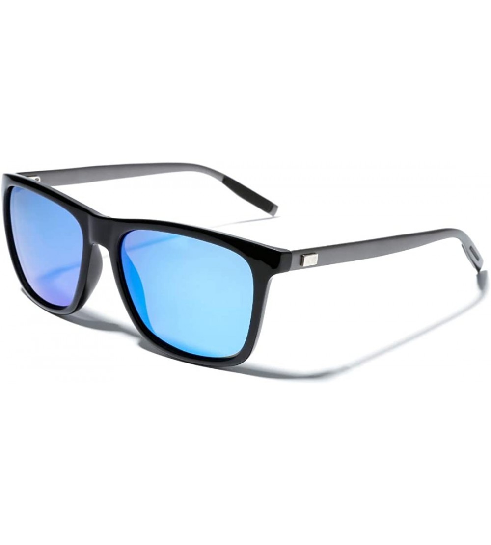 Rectangular Polarized Sunglasses for Women Men Driving Rectangular Aluminum Sun Glasses UV 400 Protection - CK18C0CDIZM $29.09