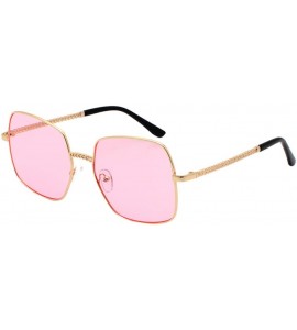 Square Square Vintage Mirrored Sunglasses for Women Eyewear Sports Outdoor Shades Glasses - Pink - CK18X7HQ4RE $17.39