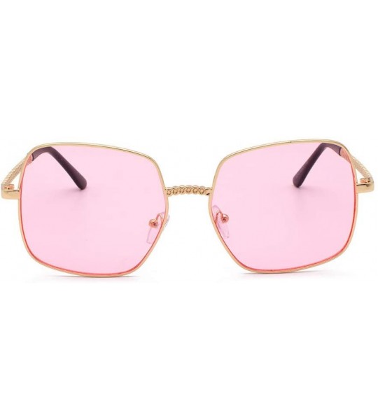 Square Square Vintage Mirrored Sunglasses for Women Eyewear Sports Outdoor Shades Glasses - Pink - CK18X7HQ4RE $17.39