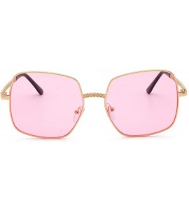 Square Square Vintage Mirrored Sunglasses for Women Eyewear Sports Outdoor Shades Glasses - Pink - CK18X7HQ4RE $17.39