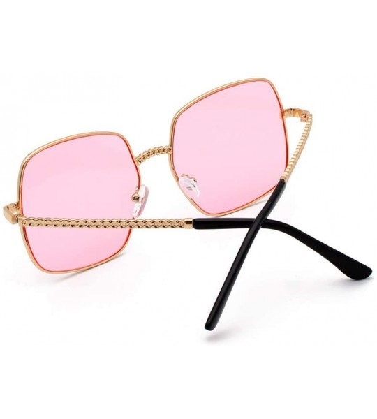 Square Square Vintage Mirrored Sunglasses for Women Eyewear Sports Outdoor Shades Glasses - Pink - CK18X7HQ4RE $17.39