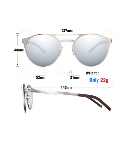 Round Sunglasses Double Gradient Glasses Protection - Sliver - C918SX7HSZ4 $18.26