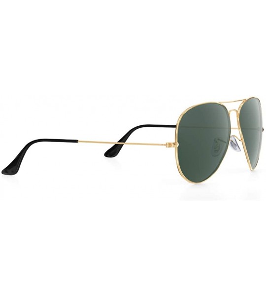 Aviator Classic Aviator Sunglasses for Men Women Polarized Metal Mirror Lens 100% UV Protection - C918AR52XX2 $17.44