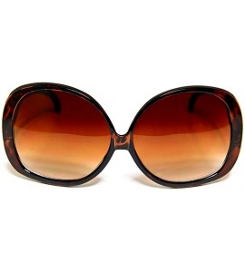 Round Brown Gradient Oversize Sunglasses for Women - Tortoise - Size X-Large - CJ11FFH3P4D $18.49