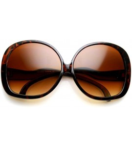 Round Brown Gradient Oversize Sunglasses for Women - Tortoise - Size X-Large - CJ11FFH3P4D $18.49