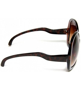 Round Brown Gradient Oversize Sunglasses for Women - Tortoise - Size X-Large - CJ11FFH3P4D $18.49