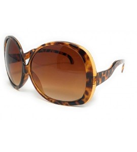 Round Brown Gradient Oversize Sunglasses for Women - Tortoise - Size X-Large - CJ11FFH3P4D $18.49