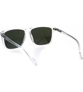 Sport Kush Mens Color Mirrored Lens Clear Frame Rectangular Sport Sunglasses - Purple - CX18GTUAHY4 $18.97