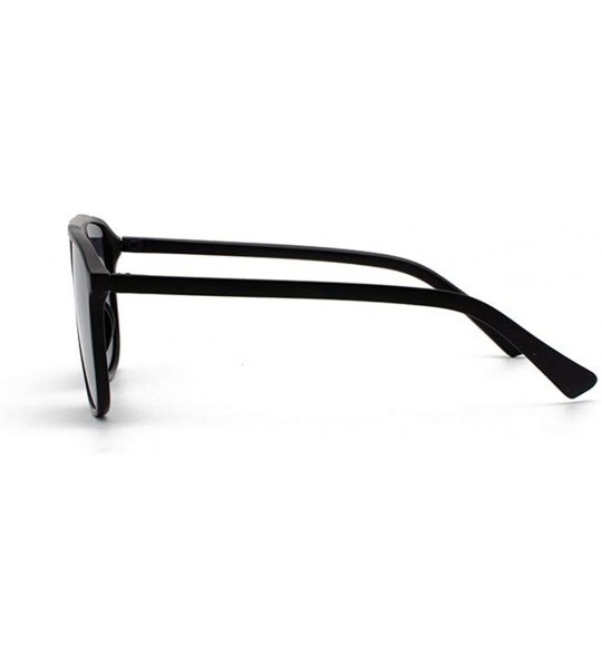 Square Mirrored Lens UV400 Square Oversized Sunglasses for Women Men Flat Top Fashion Shades Eyewear - Black - C318UD84U42 $1...