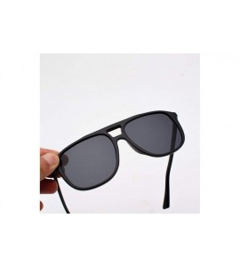 Square Mirrored Lens UV400 Square Oversized Sunglasses for Women Men Flat Top Fashion Shades Eyewear - Black - C318UD84U42 $1...