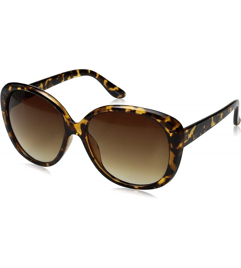 Oversized Women's P2419 Oversized Sunglasses- Tort/Gradient Brown - CX12MZSIJ33 $23.04