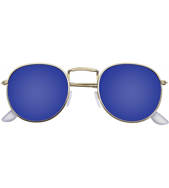 Rimless New Fashion Men Women's Round Sunglasses Vintage Retro Mirror Glasses - Blue - C118TR0ZE4I $17.85