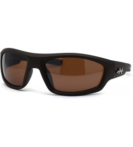 Sport Metallic Plastic Classic 90s Warp Mirror Lens Sunglasses - All Brown - CC197E2E7Y2 $23.28