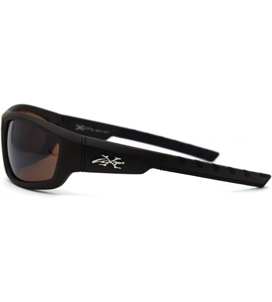 Sport Metallic Plastic Classic 90s Warp Mirror Lens Sunglasses - All Brown - CC197E2E7Y2 $23.28