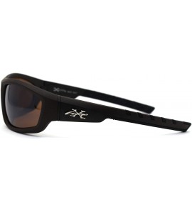 Sport Metallic Plastic Classic 90s Warp Mirror Lens Sunglasses - All Brown - CC197E2E7Y2 $23.28