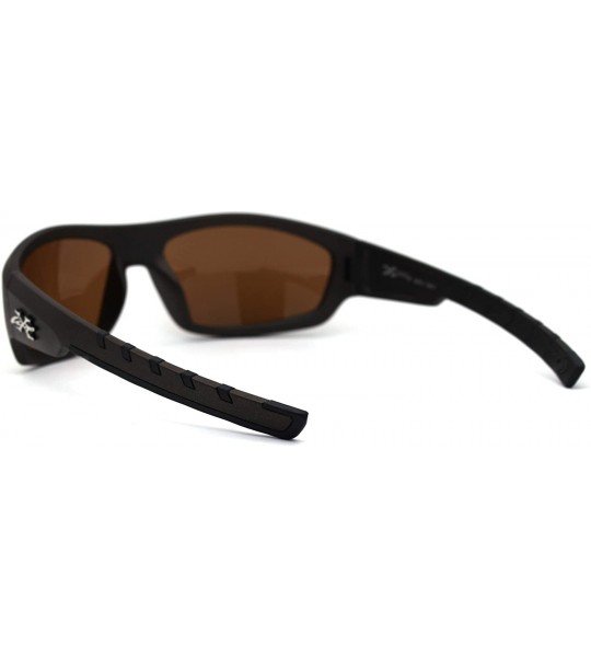 Sport Metallic Plastic Classic 90s Warp Mirror Lens Sunglasses - All Brown - CC197E2E7Y2 $23.28