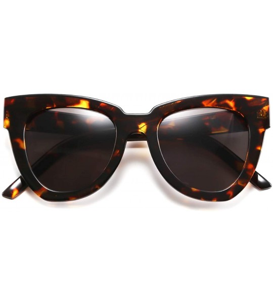 Cat Eye Retro Cat Eye Sunglasses Women Men Vintage Square Cateye UV400 Sunglasses B2586 - Leopard - CO199L5ND9C $23.52