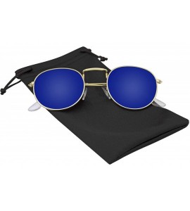 Rimless New Fashion Men Women's Round Sunglasses Vintage Retro Mirror Glasses - Blue - C118TR0ZE4I $17.85