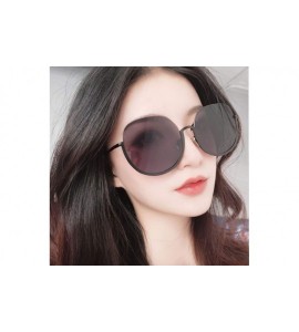 Oversized Women Fashion Eyewear Travel Sunglasses Half Frame Case UV400 Protect - Glossy Black Frame/Grey Lens - CL18WQQKRDX ...