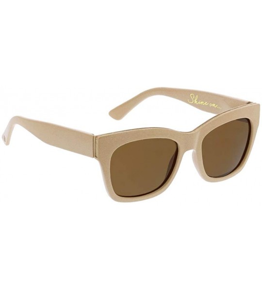 Square Women's Shine On Polarized Square Sunglasses - Taupe - 53 mm 0 - C918INE2D35 $43.08