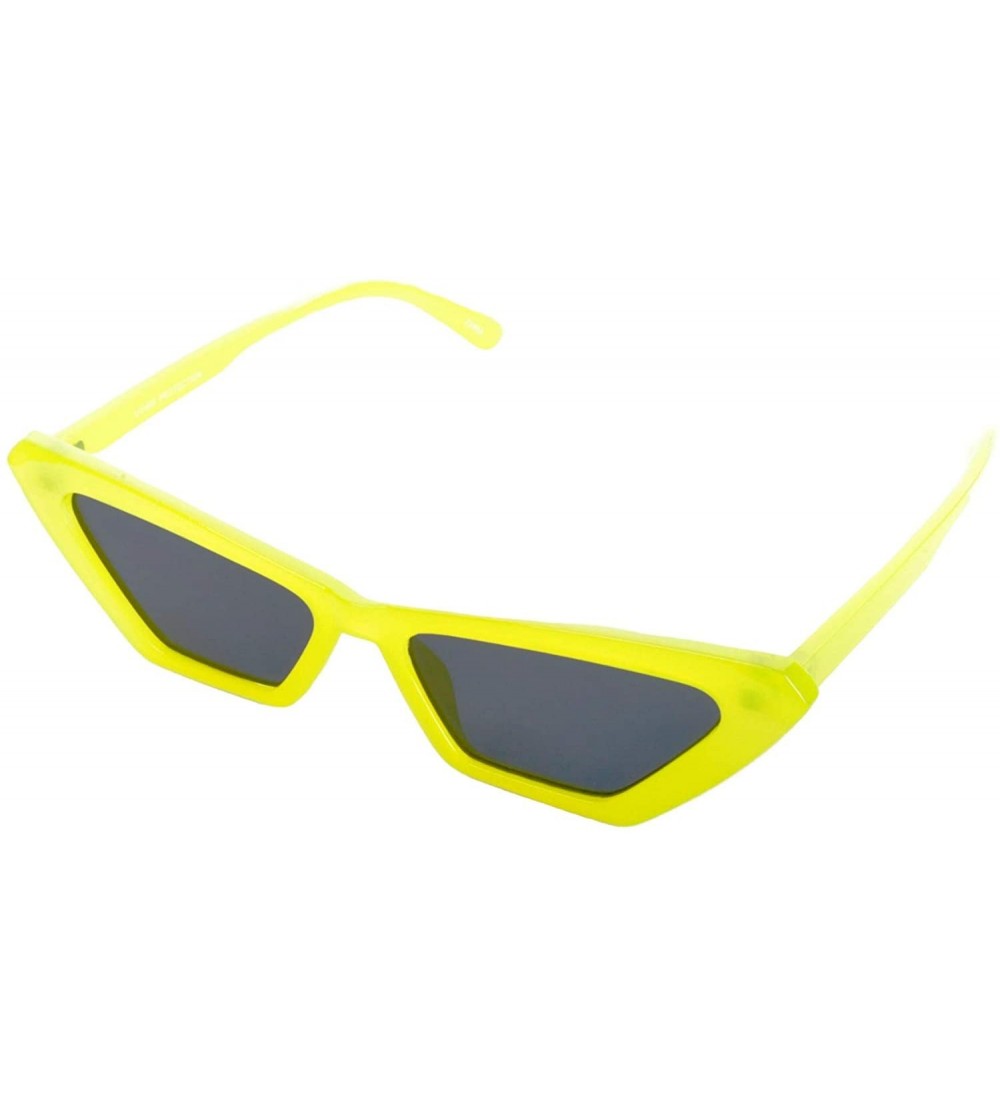 Cat Eye Neon Micro Cat Eye Sunglasses - Yellow - CH199QDIQ3Q $28.51