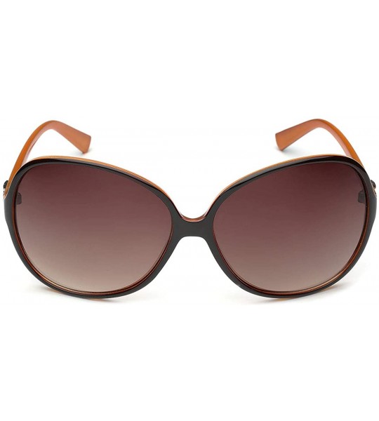 Oversized Oversized Frame Women's Round Butterfly Shape Sunglasses - Orange - CR1252TBQK3 $19.69