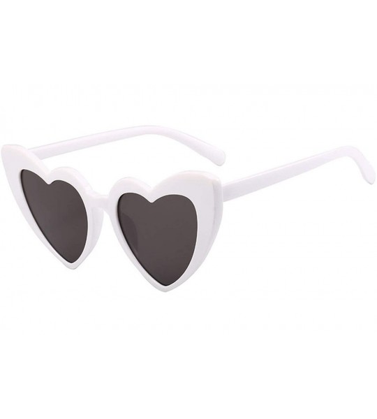 Cat Eye Sunglasses Women Cat Eye Vintage Sun Glasses Christmas gift Heart shape Party Glasses - Wgray - CR18W4EG9LS $21.53