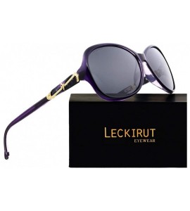 Goggle Oversized Polarized Sunglasses for Women Classic Fashion Style Sun Glasses - Purple Frame Gray Lens - C018SC5HEZL $26.04