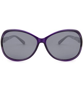 Goggle Oversized Polarized Sunglasses for Women Classic Fashion Style Sun Glasses - Purple Frame Gray Lens - C018SC5HEZL $26.04