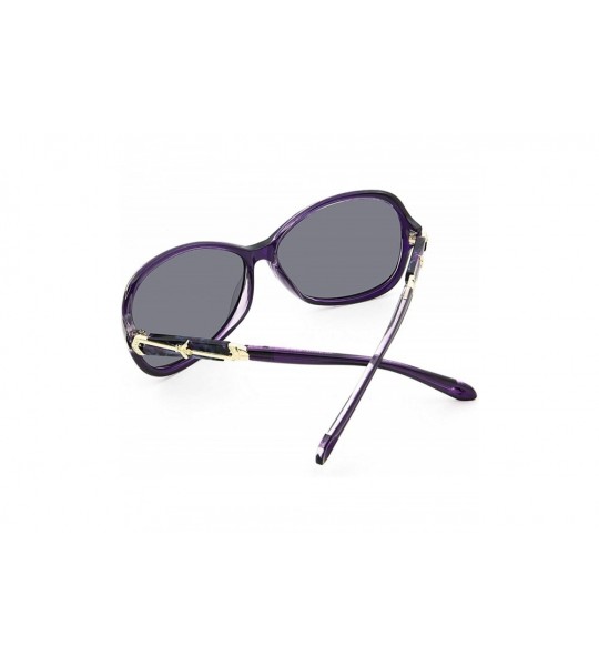 Goggle Oversized Polarized Sunglasses for Women Classic Fashion Style Sun Glasses - Purple Frame Gray Lens - C018SC5HEZL $26.04