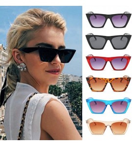 Oversized Women Vintage Square Sunglasses Oversized Eyewear Retro Summer Sun Shades UV400 Protection - Blue - CB199DTWRT7 $21.23