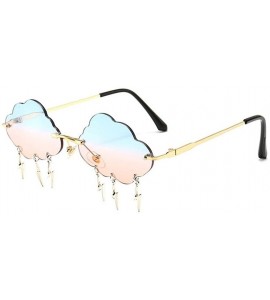 Rimless Cloud Lightning Sunglasses Women Rimless Storm Shaped Shades UV Protection - C5 - CO190O57T55 $21.55