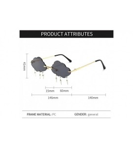 Rimless Cloud Lightning Sunglasses Women Rimless Storm Shaped Shades UV Protection - C5 - CO190O57T55 $21.55