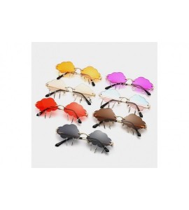 Rimless Cloud Lightning Sunglasses Women Rimless Storm Shaped Shades UV Protection - C5 - CO190O57T55 $21.55