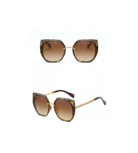 Rimless Fashion Cat Sunglasses Luxury Diamond Rimless Lady sun glasses uv400 - Leopard - CX18RTIGNMO $21.88