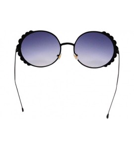 Oversized Fashion Round Pearl Decor Sunglasses UV Protection Metal Frame - Black Frame Gray Lens - CO18SGHW53M $26.29