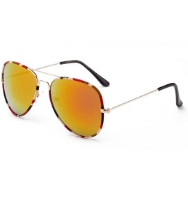 Aviator "Toi" Classic Pilot Style Fashion Sunglasses with Flash Lens - Orange - CY12MCS6WAF $17.80