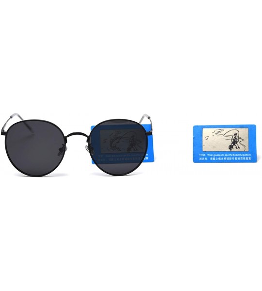 Round Polarized Sunglasses Women 2019 Man Metal Frame Round Sun Glasses Male Driving Red Black Accessories Summer - CU199C99A...