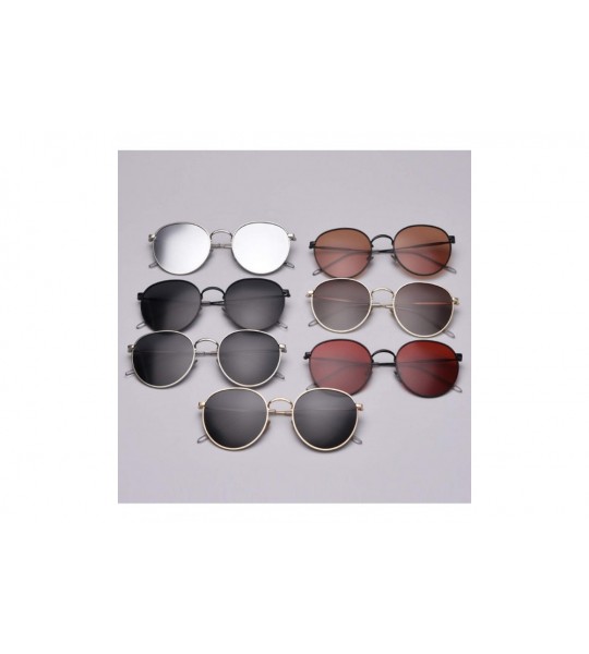 Round Polarized Sunglasses Women 2019 Man Metal Frame Round Sun Glasses Male Driving Red Black Accessories Summer - CU199C99A...