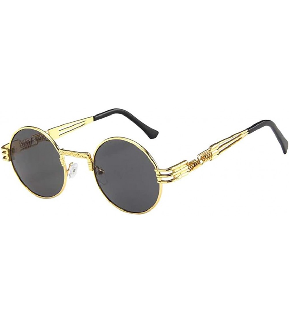 Sport Women Men Vintage Retro Oval Glasses Unisex Big Frame Sunglasses Eyewear - B - C518RI7HZRT $21.98