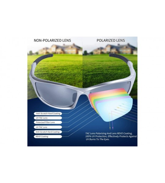 Sport Polarized Sport Sunglass for Run Bike Fish 100% UV Protect TR90 Unbreakable Frame for Adult - Silver - CW18T0SX9YX $46.60