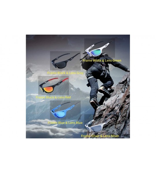 Sport Polarized Sport Sunglass for Run Bike Fish 100% UV Protect TR90 Unbreakable Frame for Adult - Silver - CW18T0SX9YX $46.60