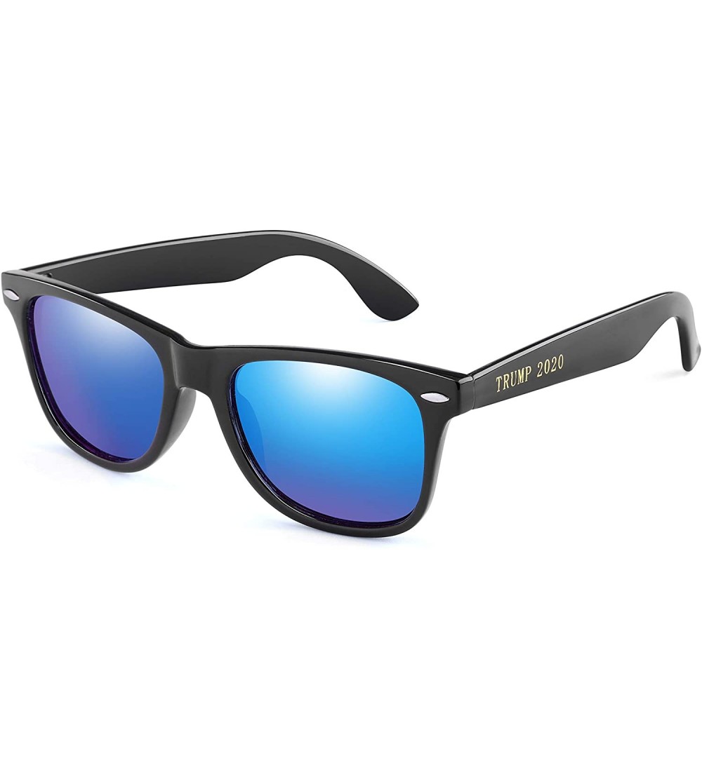 Square Polarized Sunglasses Classic Square Unisex Transparent Frame Glasses - Black Blue - C118Z2XYZD9 $18.89